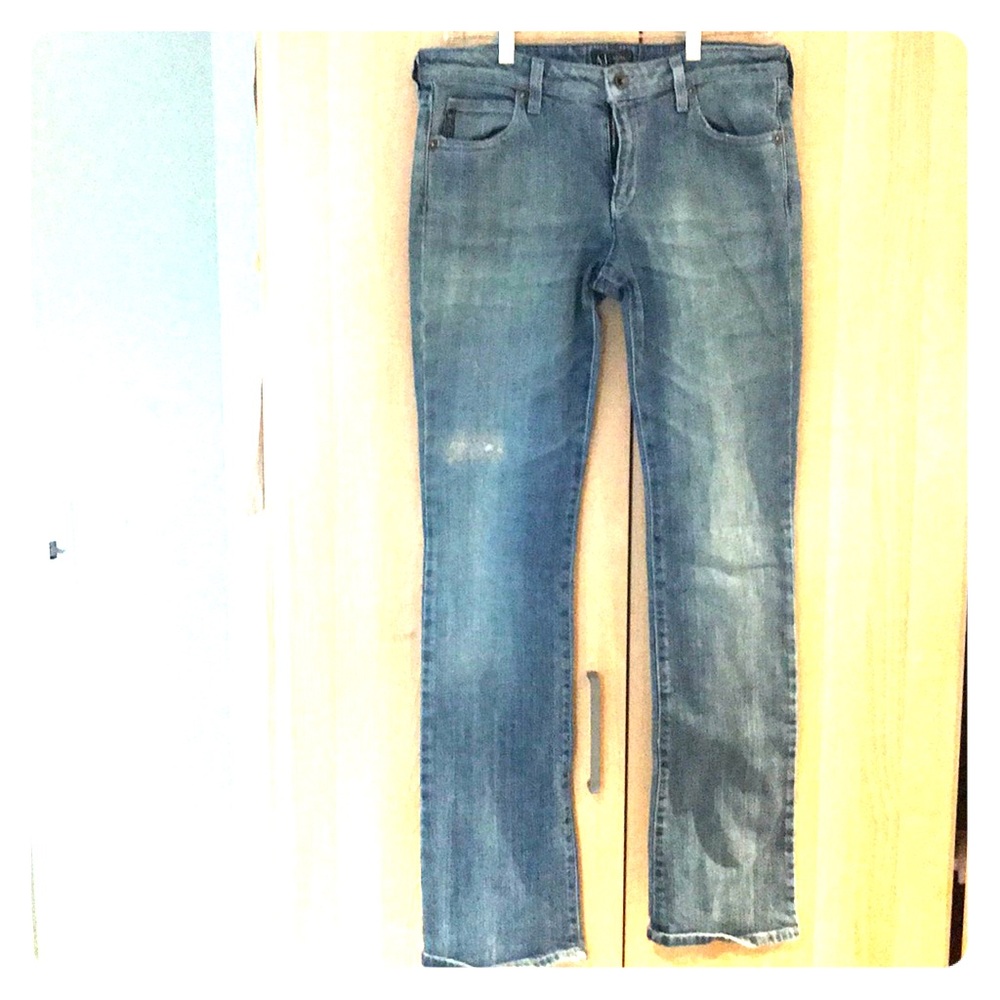 Distressed Armani Jeans blue denim
